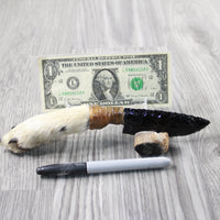 Coyote Foot Handle Obsidian Blade Ornamental Knife #9440 Mountain Man Knife