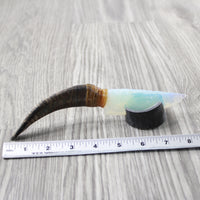 Goat Horn Handle Opalite Blade Ornamental Knife #2440 Mountain Man Knife