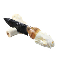 Mink Skull Handle Obsidian Blade Ornamental Knife #7540 Mountain Man Knife