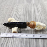 Mink Skull Handle Obsidian Blade Ornamental Knife #7540 Mountain Man Knife