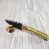 50 Cal Shell Casing Handle Obsidian Blade Ornamental Knife #7540 Mountain Man Knife