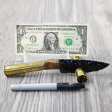 50 Cal Shell Casing Handle Obsidian Blade Ornamental Knife #7540 Mountain Man Knife