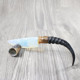 Springbok Horn Horn Handle Opalite Blade Ornamental Knife #6540 Mountain Man Knife