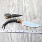 Springbok Horn Horn Handle Opalite Blade Ornamental Knife #6540 Mountain Man Knife