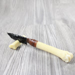 Deer Bone Handle Obsidian Blade Ornamental Knife #4640 Mountain Man Knife