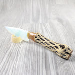 Cholla Cactus Wood Handle Opalite Blade Ornamental Knife #8740 Mountain Man Knife