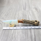 Cholla Cactus Wood Handle Opalite Blade Ornamental Knife #8740 Mountain Man Knife