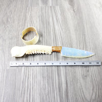 Deer Jaw Handle Opalite Blade Ornamental Knife #8740 Mountain Man Knife