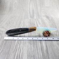 Orthoceras Fossil Handle Opalite Blade Ornamental Knife #8840 Mountain Man Knife