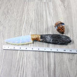 Orthoceras Fossil Handle Opalite Blade Ornamental Knife #8840 Mountain Man Knife