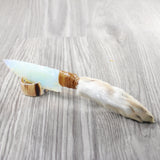 Rabbit Foot Handle Opalite Blade Ornamental Knife #9840 Mountain Man Knife