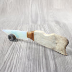 Moose Antler Handle Opalite Blade Ornamental Knife #9940 Mountain Man Knife