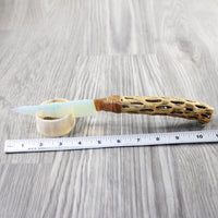 Cholla Cactus Wood Handle Opalite Blade Ornamental Knife #3040 Mountain Man Knife