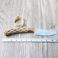 Cholla Cactus Wood Handle Opalite Blade Ornamental Knife #3040 Mountain Man Knife