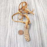 Very Large Rattlesnake Rattle Necklace  #6140 Mountain Man Necklace