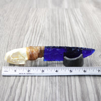 Mink Skull Handle Glass Blade Ornamental Knife #3140 Mountain Man Knife