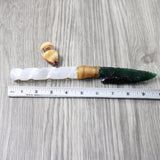 Selenite Spiral Handle Glass Blade Ornamental Knife #344-1 Mountain Man Knife