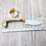 Deer Antler Handle Opalite Blade Ornamental Knife #244-1 Mountain Man Knife