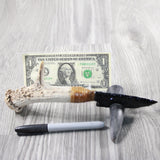 Deer Antler Crown Handle Obsidian Blade Ornamental Knife #844-1 Mountain Man Knife