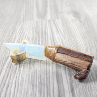 Ghost Wood Handle Opalite Blade Ornamental Knife #864-1 Mountain Man Knife