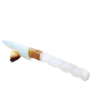 Selenite Spiral Handle Opalite Blade Ornamental Knife #864-1 Mountain Man Knife