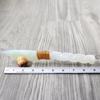 Selenite Spiral Handle Opalite Blade Ornamental Knife #864-1 Mountain Man Knife