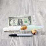 Selenite Spiral Handle Opalite Blade Ornamental Knife #864-1 Mountain Man Knife