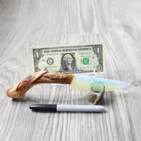 Ghost Wood Handle Opalite Blade Ornamental Knife #384-1 Mountain Man Knife