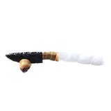 Selenite Spiral Handle Obsidian Blade Ornamental Knife #314-1 Mountain Man Knife