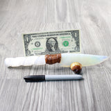 Selenite Spiral Handle Opalite Blade Ornamental Knife #044-1 Mountain Man Knife