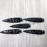 5 Obsidian Ornamental Spearheads  #664-1  Arrowhead