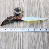 Goat Horn Handle Opalite Blade Ornamental Knife #604-1 Mountain Man Knife