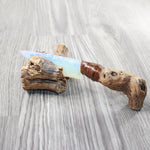 Grapevine Wood  Handle Opalite Blade Ornamental Knife #024-1 Mountain Man Knife