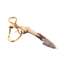 Ghost Wood Handle Stone Blade Knife Necklace  #554-1 Mountain Man Necklace