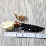 Mink Skull Handle Obsidian Blade Ornamental Knife #374-1 Mountain Man Knife