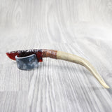 Deer Antler Handle Glass Blade Ornamental Knife #294-1 Mountain Man Knife