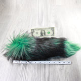 1 Dyed Silver Fox Tail Key Ring #14-2  Taxidermy Keychain Tassel Bag Tag