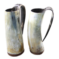 2 Horn Mugs #794-2 Medieval Tankard