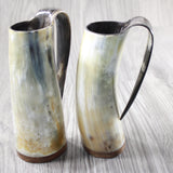 2 Horn Mugs #794-2 Medieval Tankard