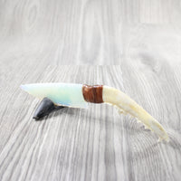 Coyote Jaw Handle Opalite Blade Ornamental Knife #124-2 Mountain Man Knife