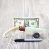 Coyote Jaw Handle Opalite Blade Ornamental Knife #124-2 Mountain Man Knife