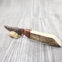 Moose Antler Handle Stone Blade Ornamental Knife #124-2 Mountain Man Knife