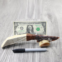 Moose Antler Handle Stone Blade Ornamental Knife #124-2 Mountain Man Knife