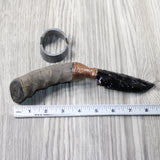 Impala Horn Handle Obsidian Blade Ornamental Knife #434-2 Mountain Man Knife