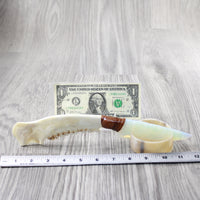 Deer Jaw Handle Opalite Blade Ornamental Knife #834-2 Mountain Man Knife