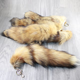 5 Red Fox Tail Key Rings #54-2  Taxidermy Keychain Tassel Bag Tag