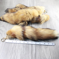 5 Red Fox Tail Key Rings #54-2  Taxidermy Keychain Tassel Bag Tag