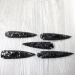 5 Obsidian Ornamental Spearheads  #604-2  Arrowhead