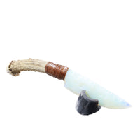 Deer Antler Crown Handle Opalite Blade Ornamental Knife #804-2 Mountain Man Knife