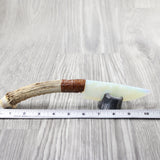 Deer Antler Crown Handle Opalite Blade Ornamental Knife #804-2 Mountain Man Knife